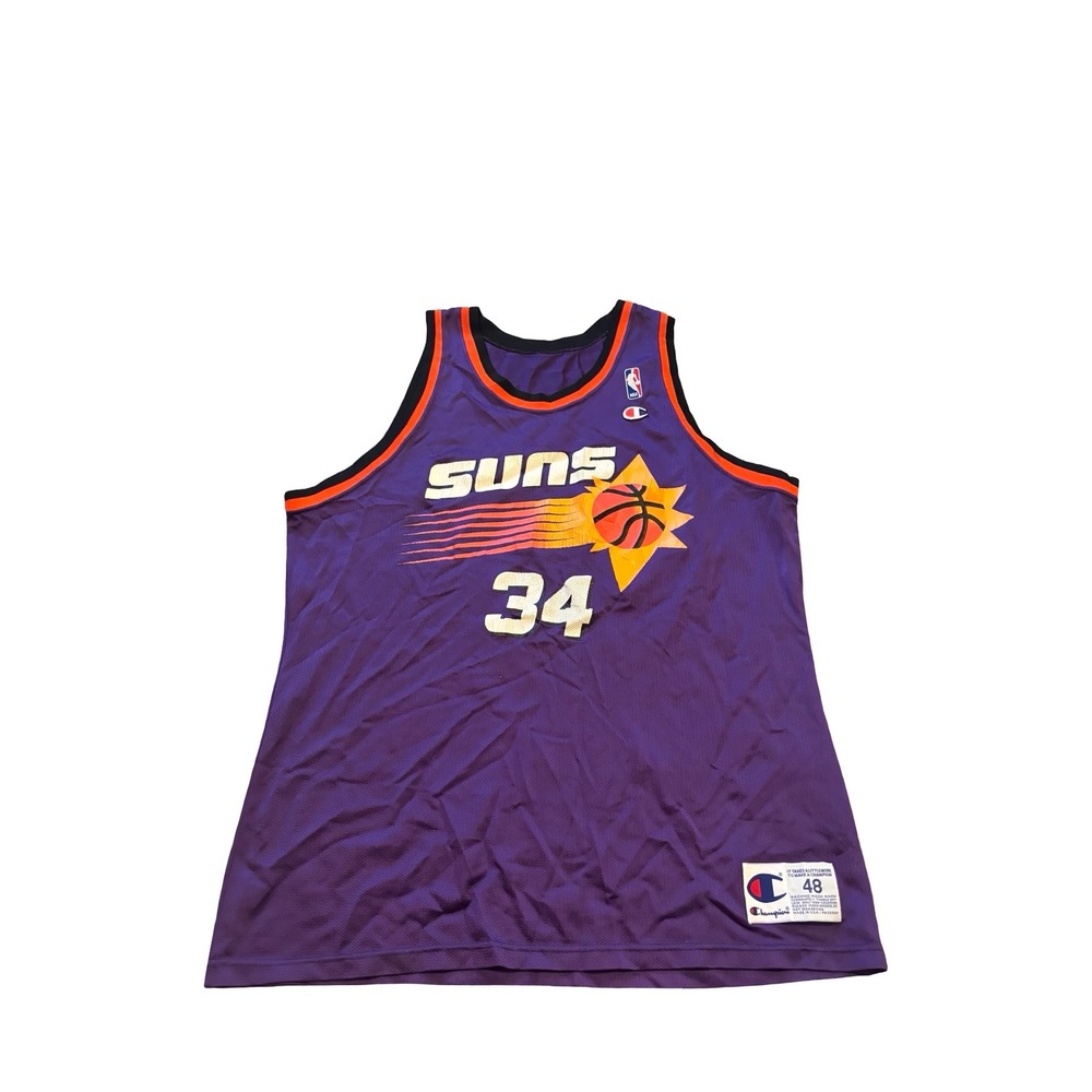 Vintage Champion Phoenix Suns Charles Barkley 34 NBA Jersey Purple Size 48 90s